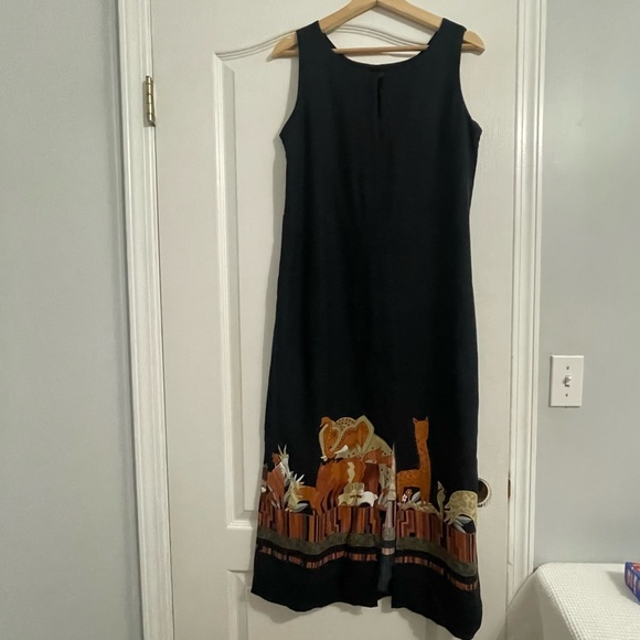 Laura Vintage 90s Boho Safari Maxi Tank Dress Size 12 - Picture 2 of 9